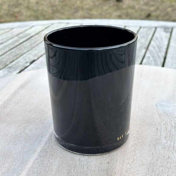 RAE DUNN New FACE Cosmetic Storage Cup Black Glass Brush Holder Accessories - Picture 3 of 8